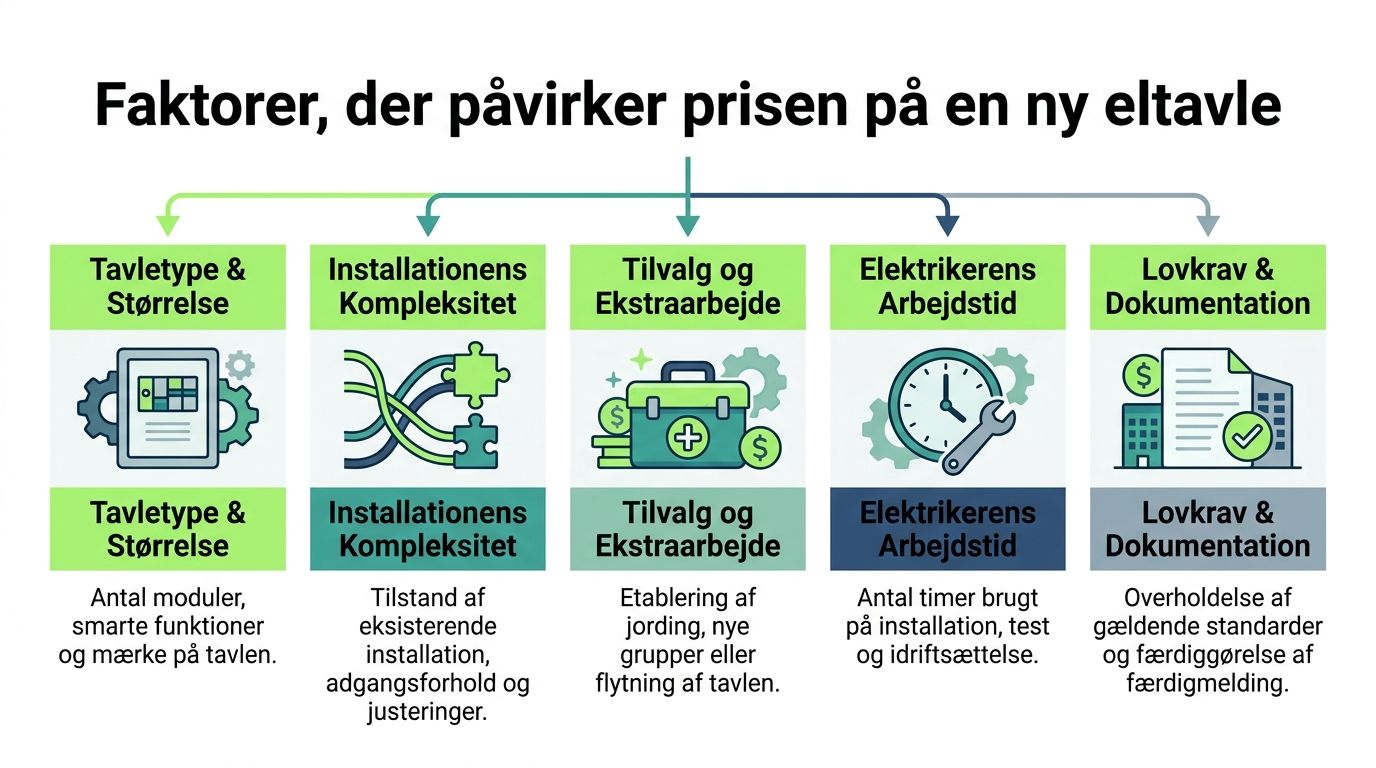 Eltavle pris og omkostninger til installation.