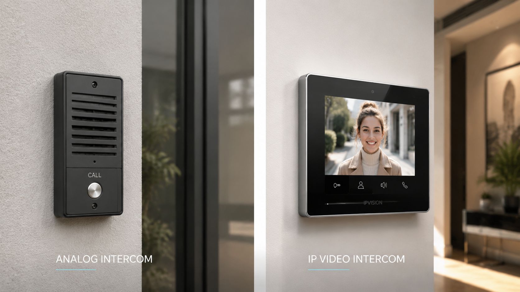 Sammenligning af et analogt dørtelefonanlæg og en moderne IP video dørtelefon til beboelsesejendomme eller lejligheder.