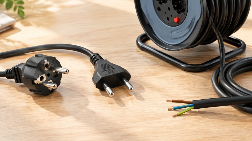 Elektriske kabler og stik til el-installationer fra OAD El-teknik ApS.